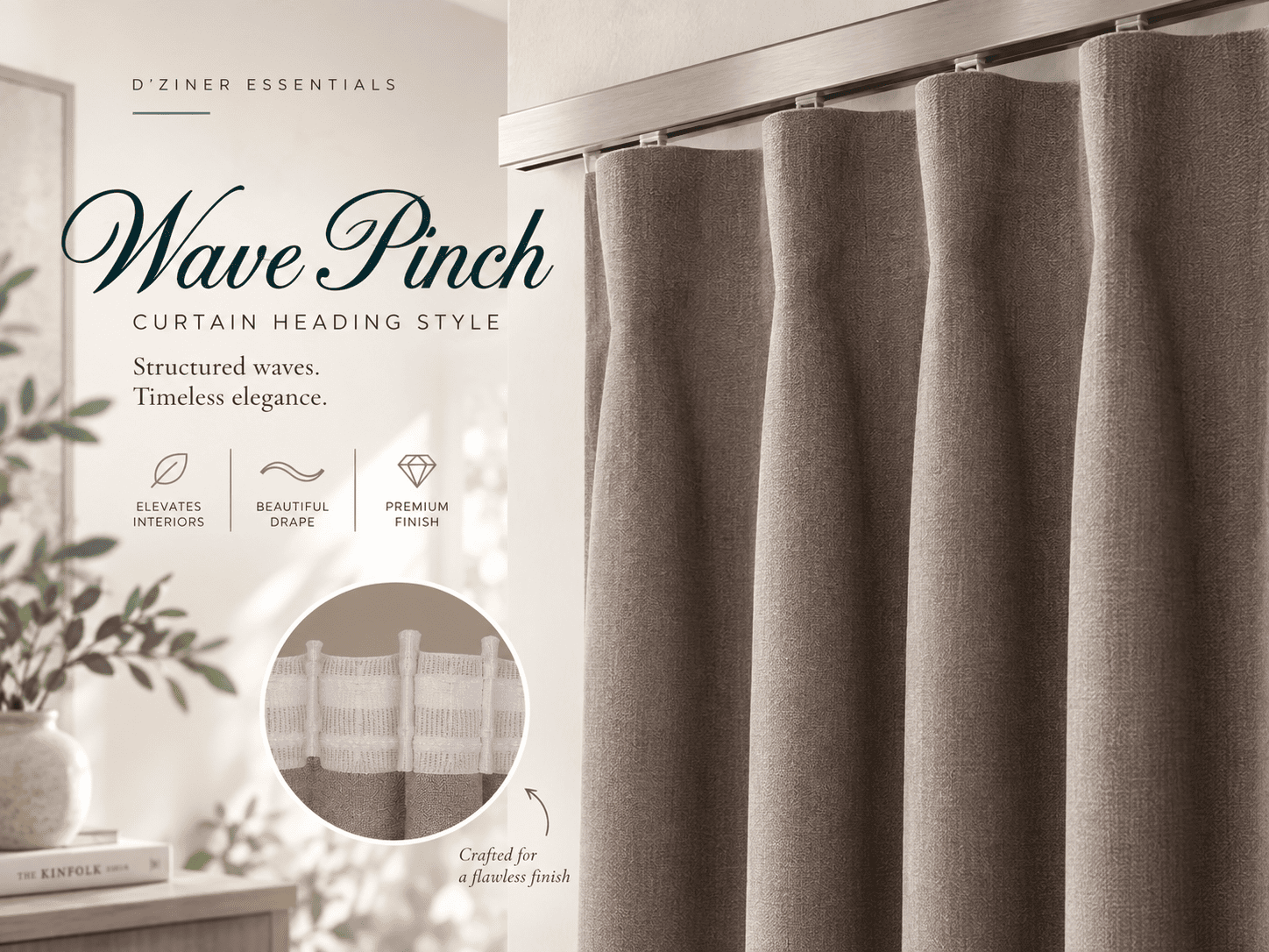 Wave Pinch curtain heading